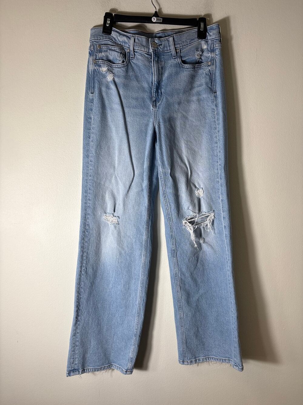 AYR Light Wash Wide Leg Distressed Blue Jeans Sz 30